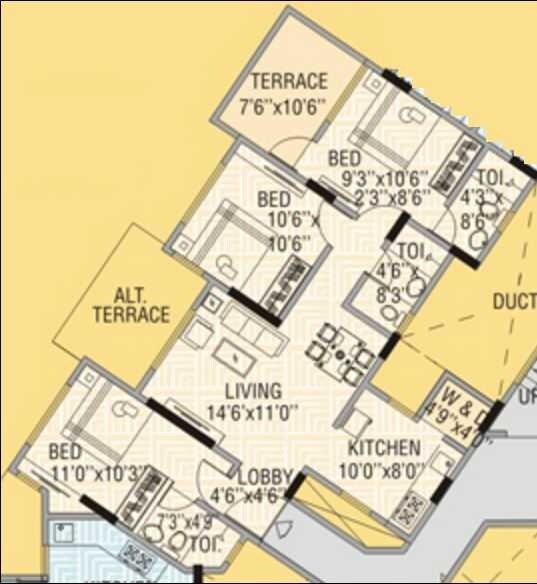 Other, sanjeevani-sonchapha 3 Bedroom 1135 Sq.Ft. Apartment In Wakad Pune 7614615